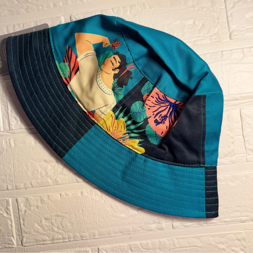 New Disney Encanto Women's Teal Floral Bucket Hat - Picture 3 of 9